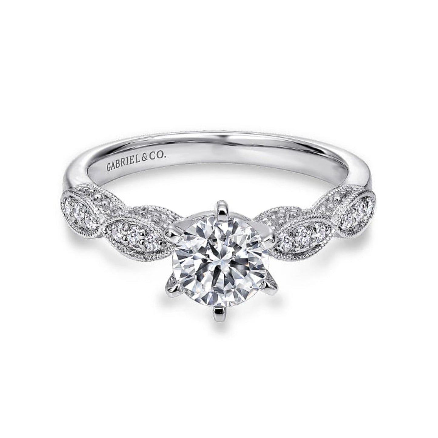 Gabriel & Co. "Clara" Vintage Style Diamond Engagement Ring