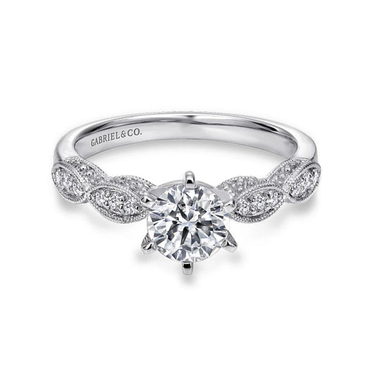 Gabriel & Co. "Clara" Vintage Style Diamond Engagement Ring