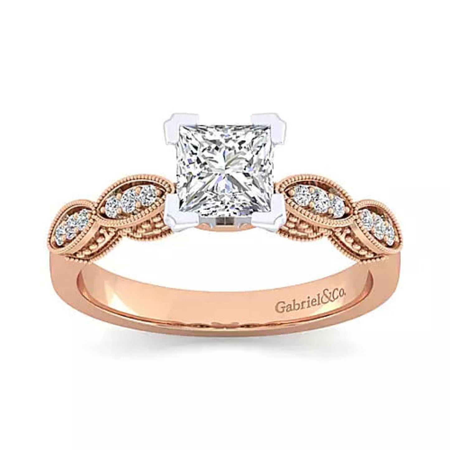 Gabriel & Co. "Clara" Vintage Style Diamond Engagement Ring