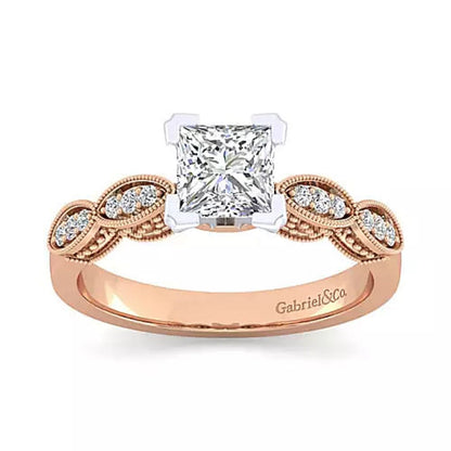 Gabriel & Co. "Clara" Vintage Style Diamond Engagement Ring