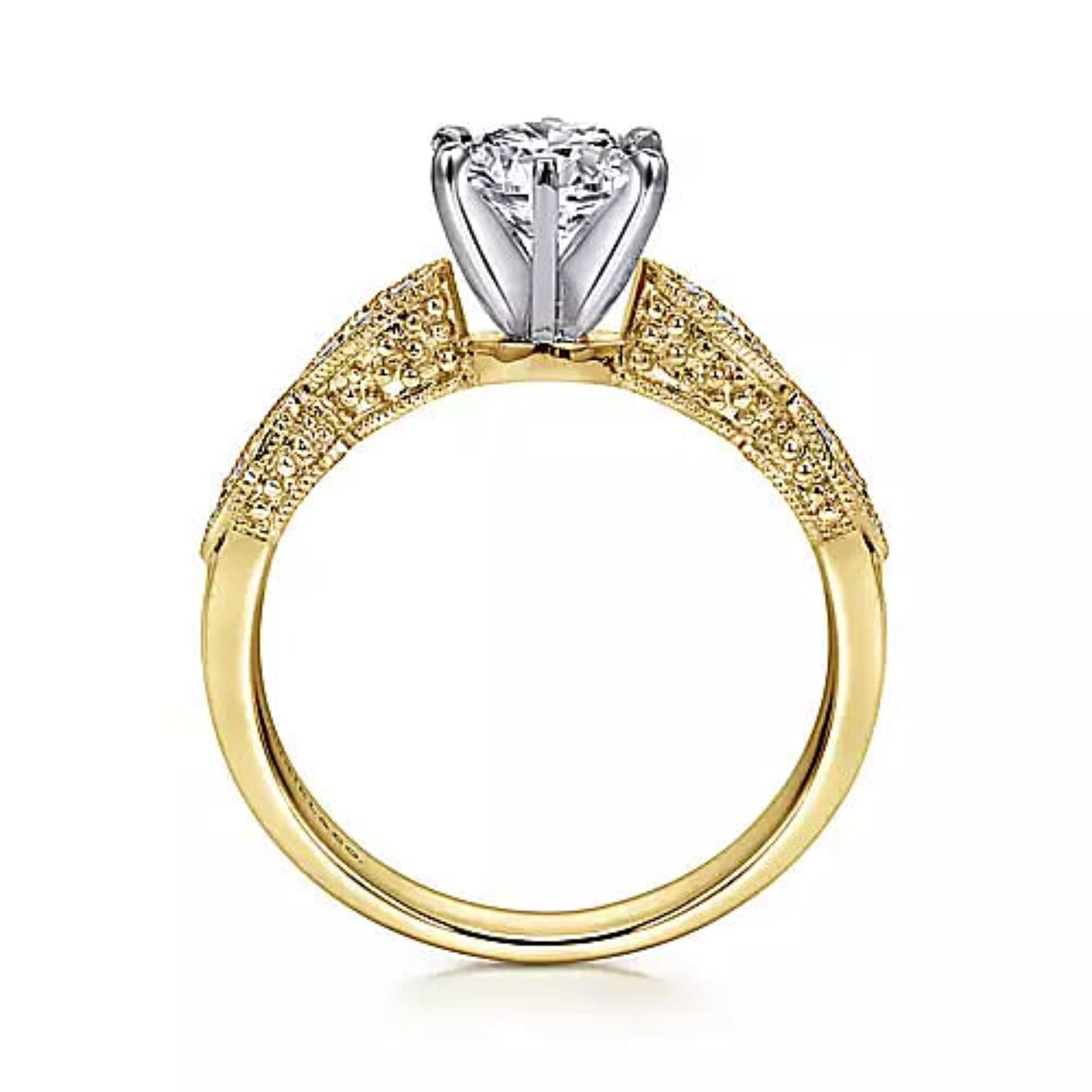 Gabriel & Co. "Clara" Vintage Style Diamond Engagement Ring