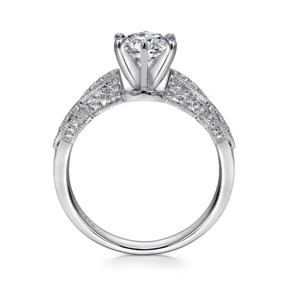 Gabriel & Co. "Clara" Vintage Style Diamond Engagement Ring