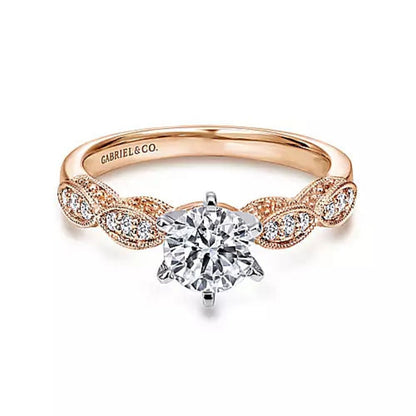 Gabriel & Co. "Clara" Vintage Style Diamond Engagement Ring