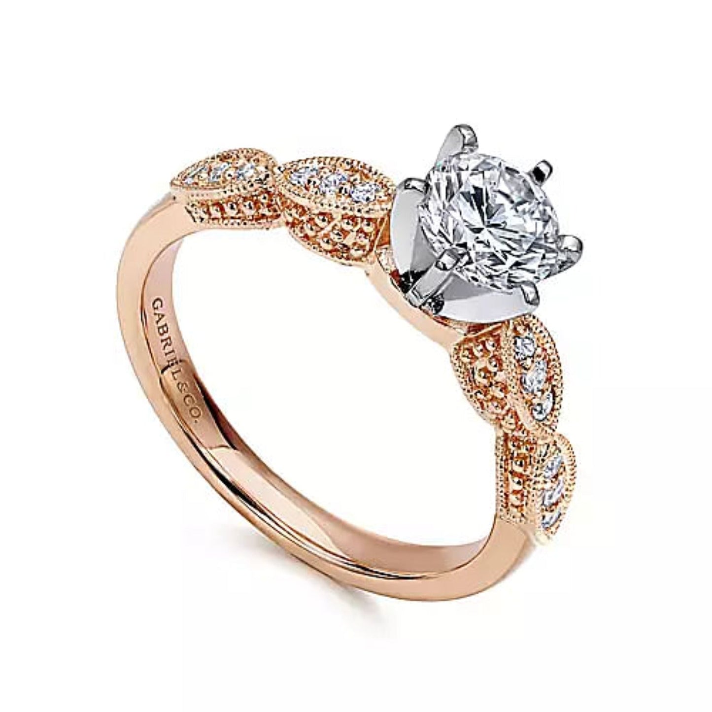 Gabriel & Co. "Clara" Vintage Style Diamond Engagement Ring