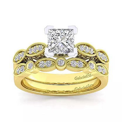 Gabriel & Co. "Clara" Vintage Style Diamond Engagement Ring