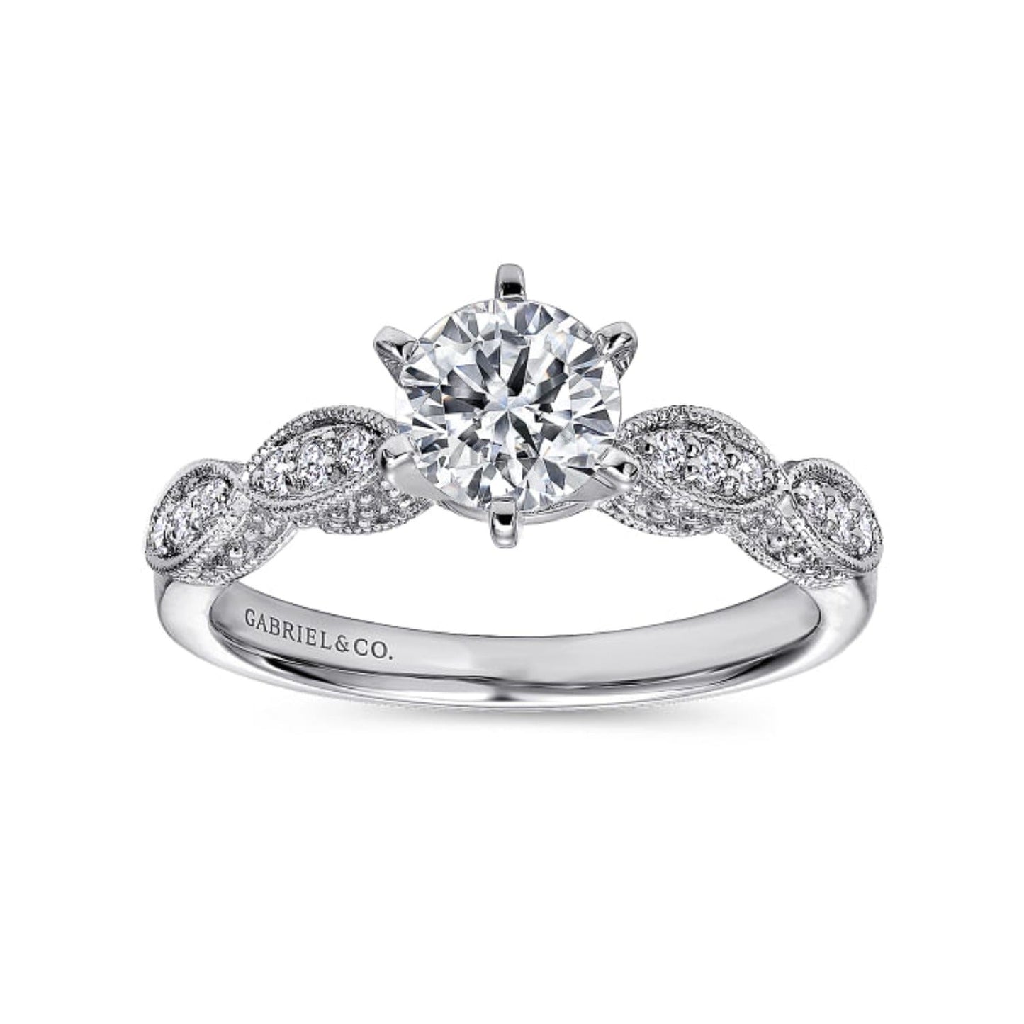 Gabriel & Co. "Clara" Vintage Style Diamond Engagement Ring