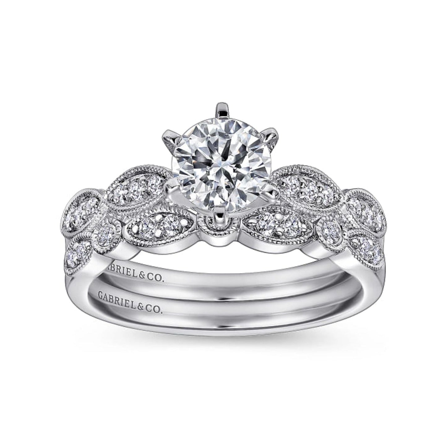 Gabriel & Co. "Clara" Vintage Style Diamond Engagement Ring