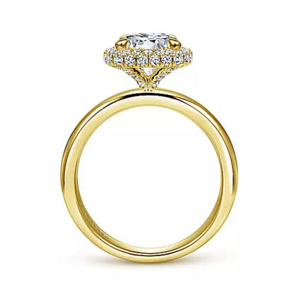 Gabriel & Co. "Graham" Cushion Halo Diamond Engagement Ring