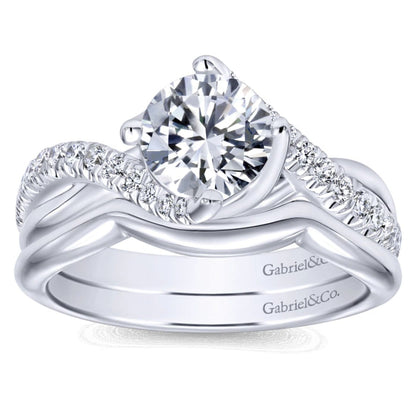 Gabriel & Co. "Julissa" Pave Twist Split Shank Diamond Engagement Ring