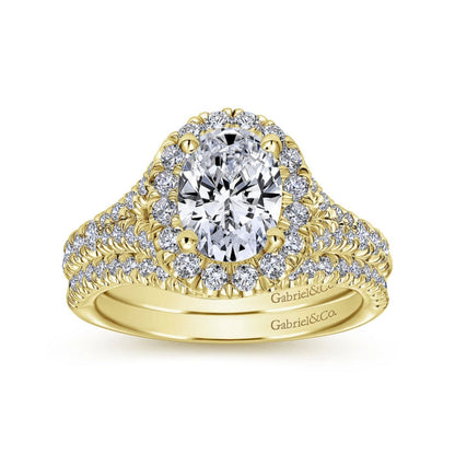 Gabriel & Co. "Kennedy" Oval Halo Diamond Engagement Ring
