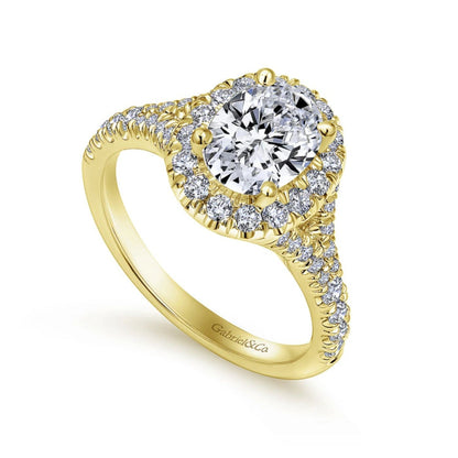 Gabriel & Co. "Kennedy" Oval Halo Diamond Engagement Ring