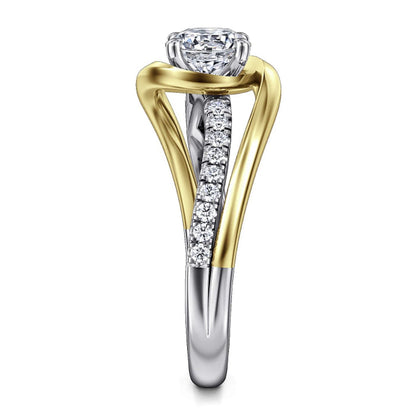 Gabriel & Co. "Lucca" Bypass Halo Diamond Engagement Ring