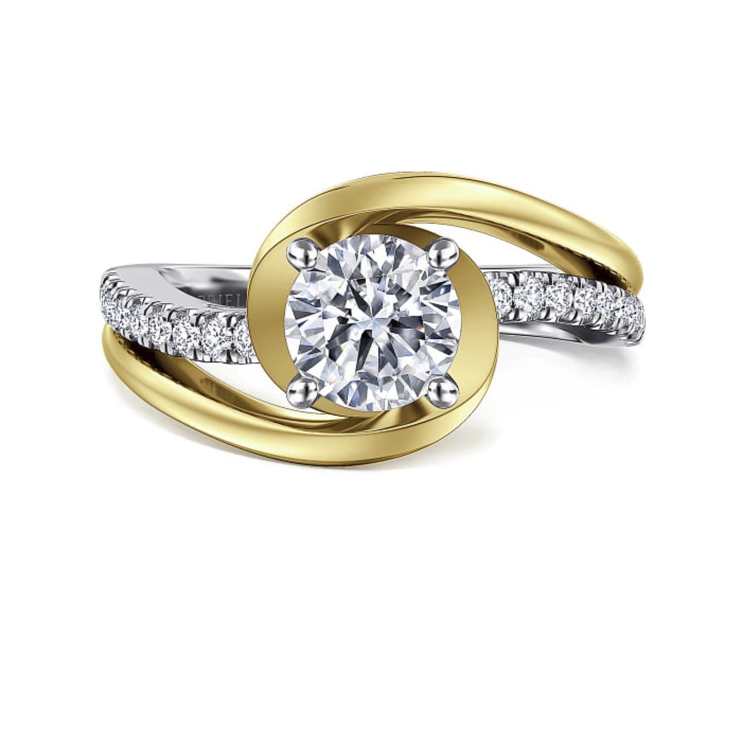 Gabriel & Co. "Lucca" Bypass Halo Diamond Engagement Ring