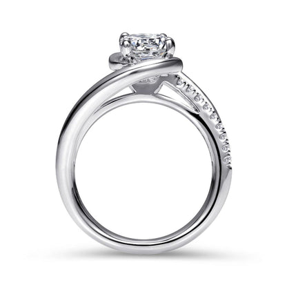 Gabriel & Co. "Lucca" Bypass Halo Diamond Engagement Ring