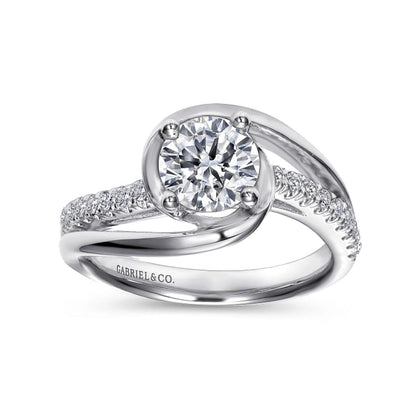 Gabriel & Co. "Lucca" Bypass Halo Diamond Engagement Ring