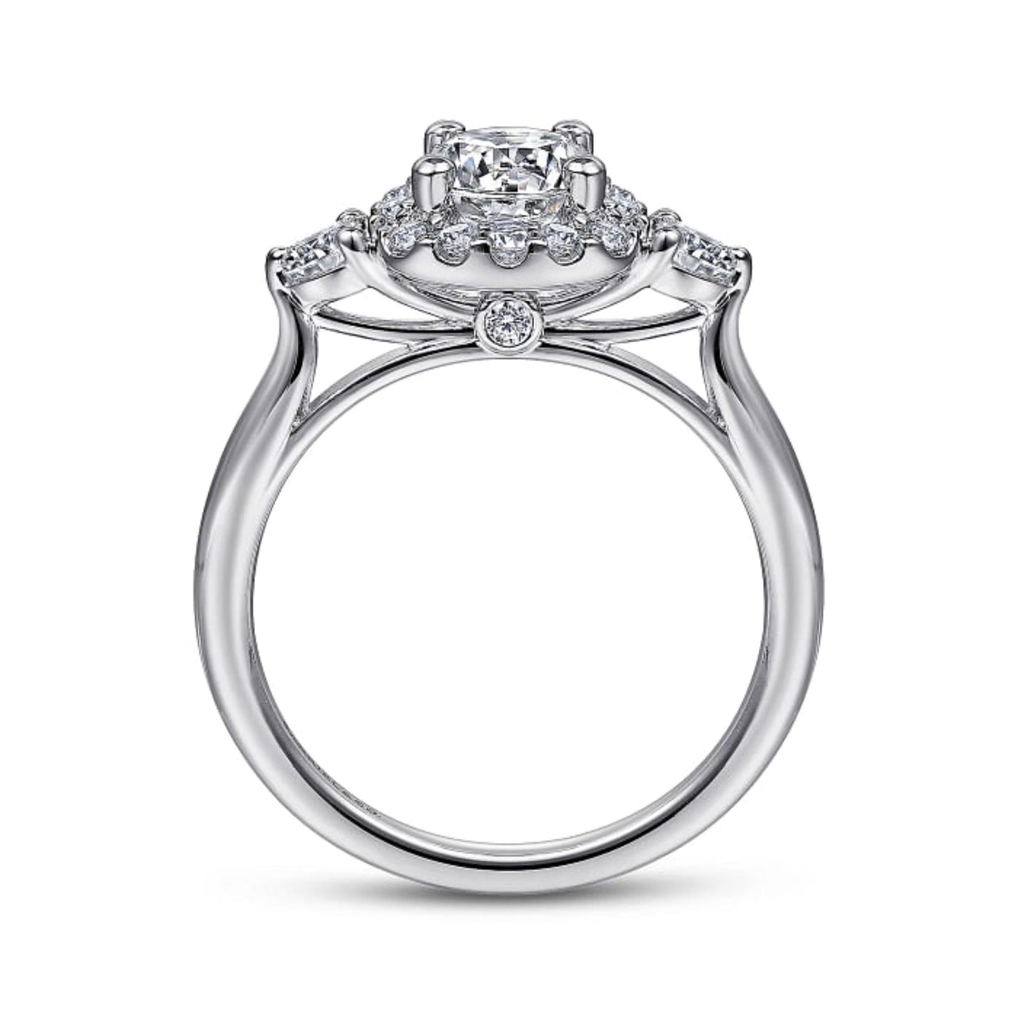 Gabriel & Co. "Martine" Cushion Halo Diamond Halo Engagement Ring