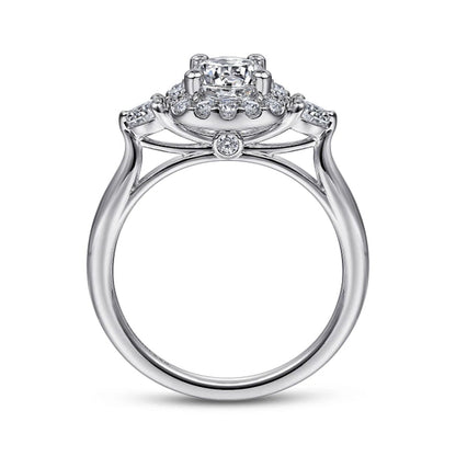 Gabriel & Co. "Martine" Cushion Halo Diamond Halo Engagement Ring