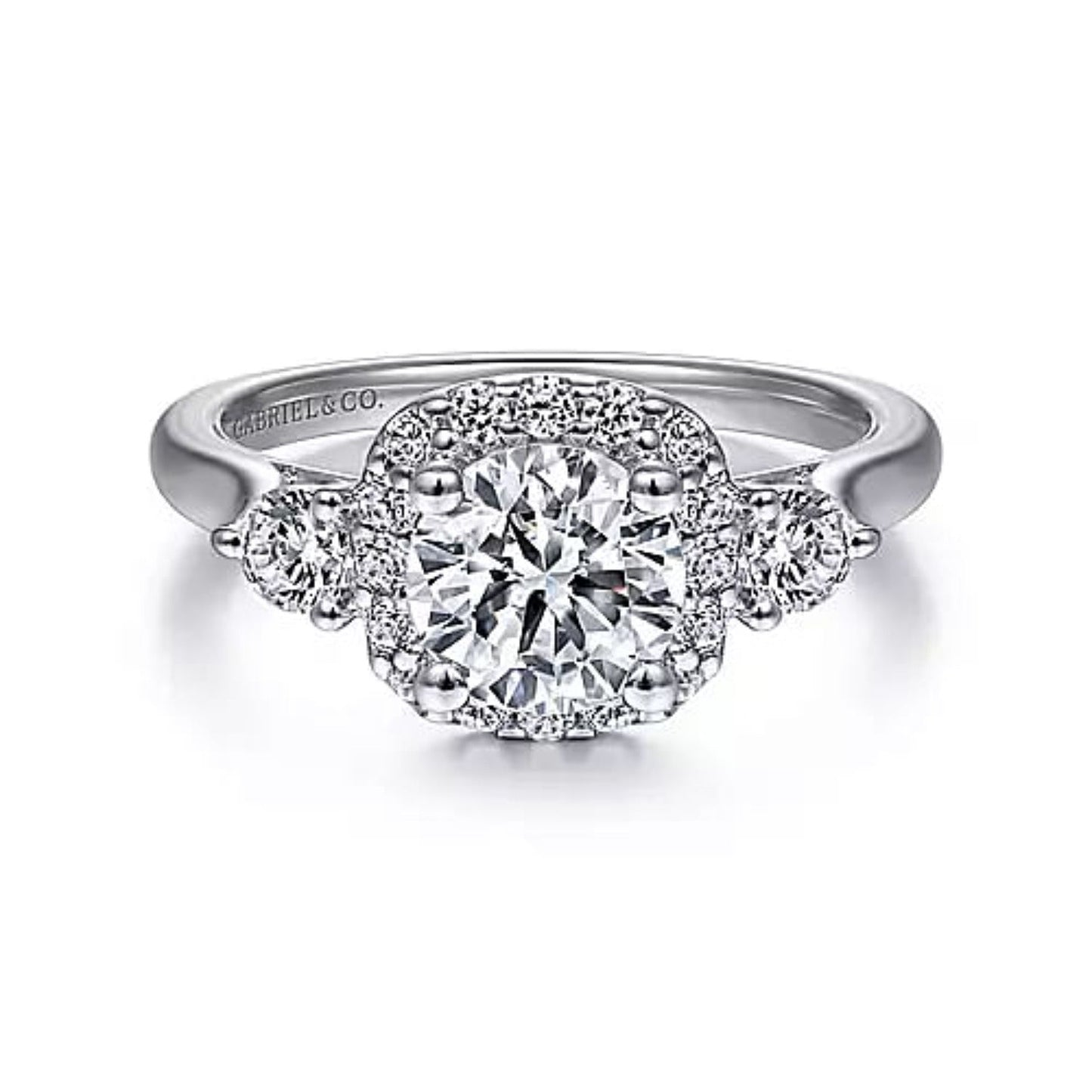 Gabriel & Co. "Martine" Cushion Halo Diamond Halo Engagement Ring