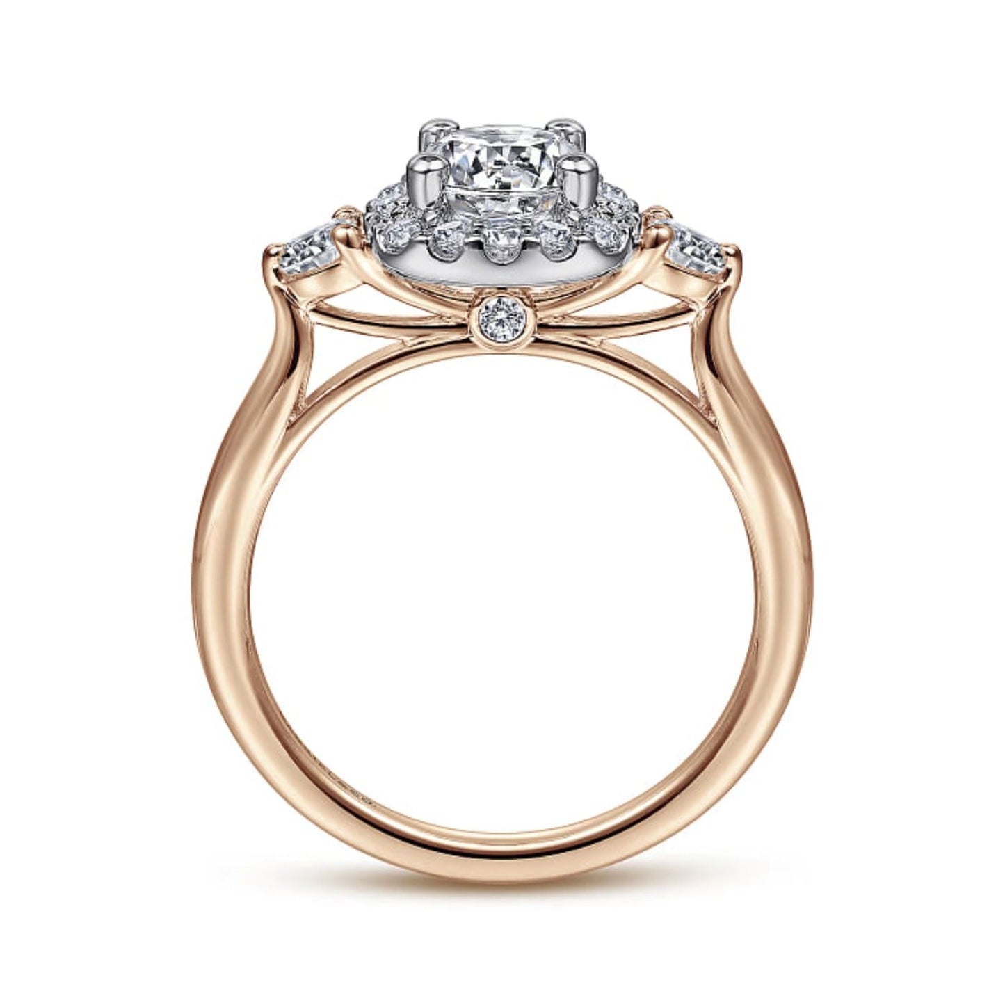 Gabriel & Co. "Martine" Cushion Halo Diamond Halo Engagement Ring