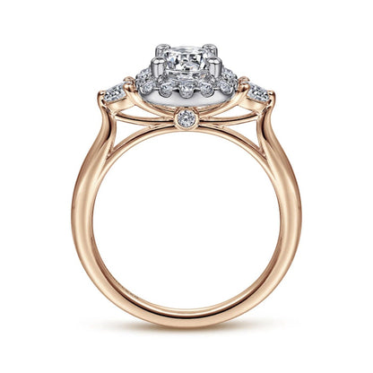 Gabriel & Co. "Martine" Cushion Halo Diamond Halo Engagement Ring