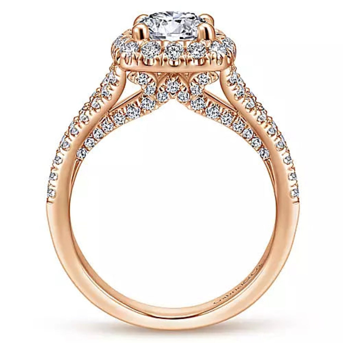 Gabriel & Co. "Perennial" Cushion Halo Diamond Engagement Ring