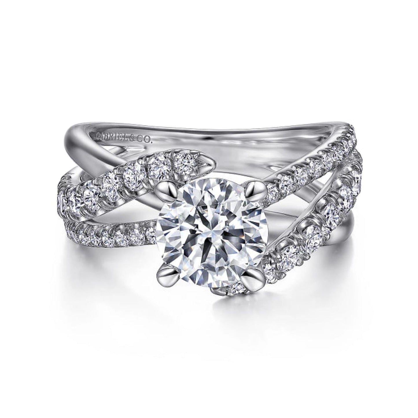 Gabriel & Co. "Zaira" Bypass Twist Diamond Engagement Ring