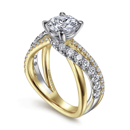 Gabriel & Co. "Zaira" Bypass Twist Diamond Engagement Ring