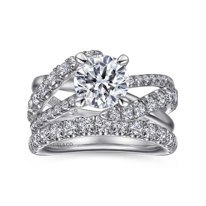 Gabriel & Co. "Zaira" Bypass Twist Diamond Engagement Ring