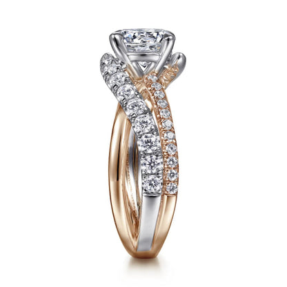 Gabriel & Co. "Zaira" Bypass Twist Diamond Engagement Ring