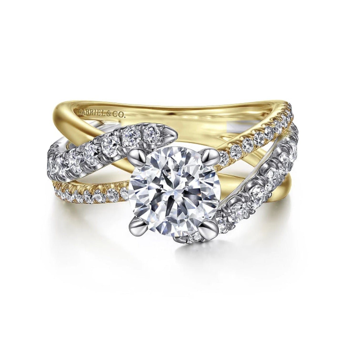 Gabriel & Co. "Zaira" Bypass Twist Diamond Engagement Ring