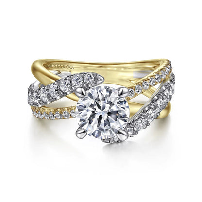 Gabriel & Co. "Zaira" Bypass Twist Diamond Engagement Ring