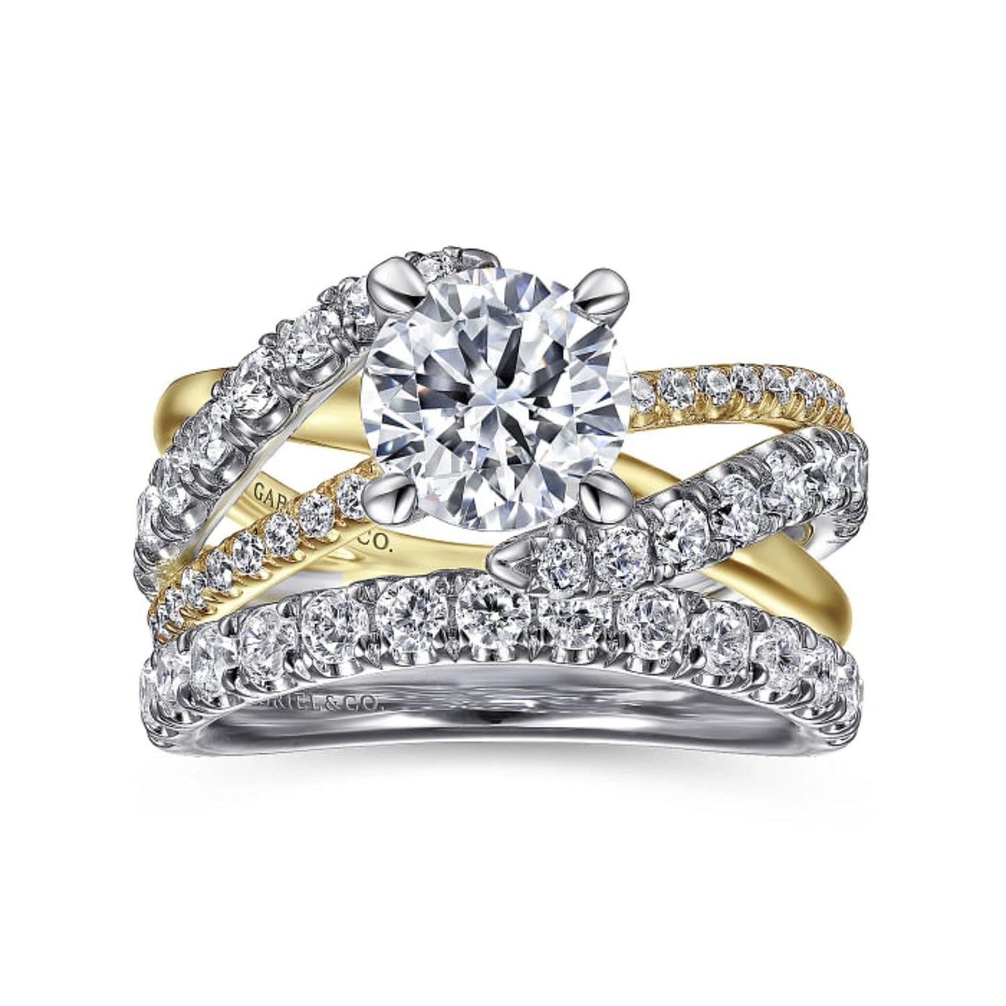 Gabriel & Co. "Zaira" Bypass Twist Diamond Engagement Ring