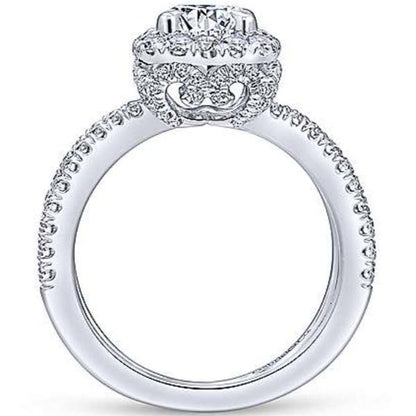 Gabriel "Delphinia" Cushion Halo Split Shank Diamond Engagement Ring