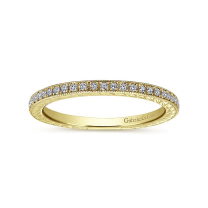 Gabriel & Co. Hand Carved Stackable Wedding Band