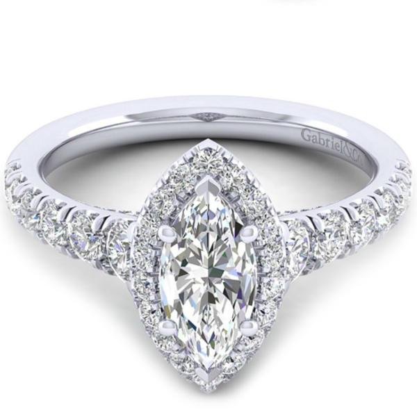 Gabriel "Hazel" Marquise Halo Diamond Pave Engagement Ring