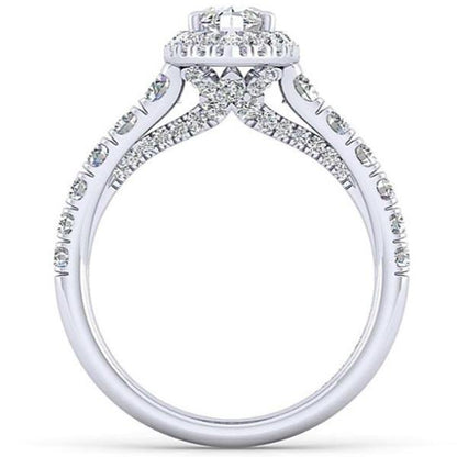 Gabriel "Hazel" Marquise Halo Diamond Pave Engagement Ring