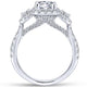 Gabriel "Lavender" Three Diamond Halo Engagement Ring