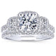 Gabriel "Lavender" Three Diamond Halo Engagement Ring