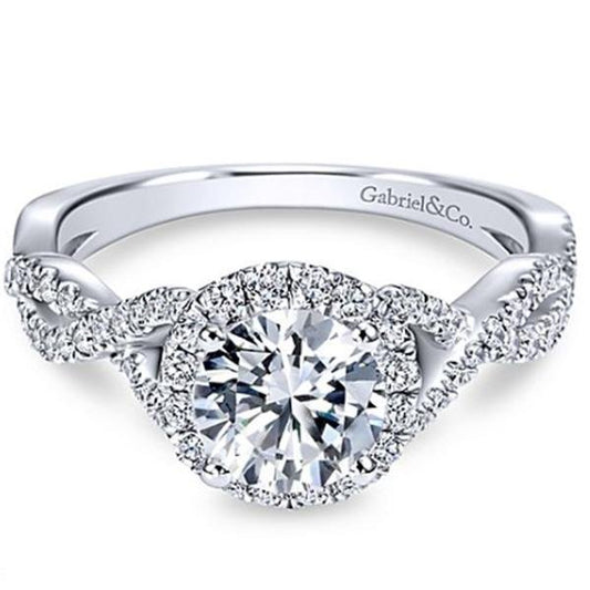 Gabriel "Marissa" Twist Diamond Halo Engagement Ring