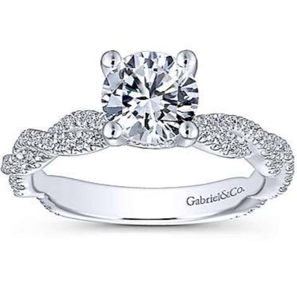 Gabriel "Nia" Pave Twist Diamond Engagement Ring