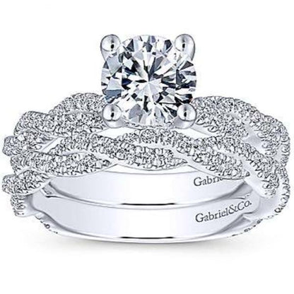 Gabriel "Nia" Pave Twist Diamond Engagement Ring