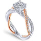 Gabriel "Sandrine" Bypass Twist Two-Tone Diamond Engagement Ring