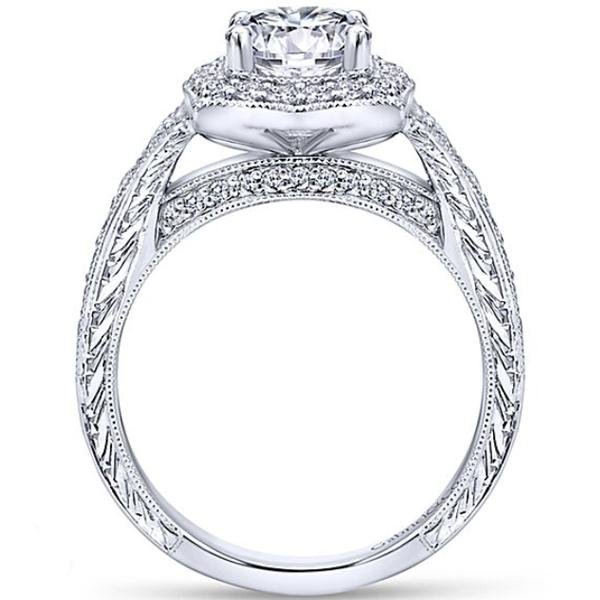 Gabriel "Theresa" Vintage Style Halo Diamond Engagement Ring