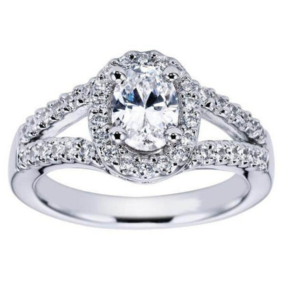 Gabriel  & Co. "Vita" Oval Cut Diamond Halo Engagement Ring