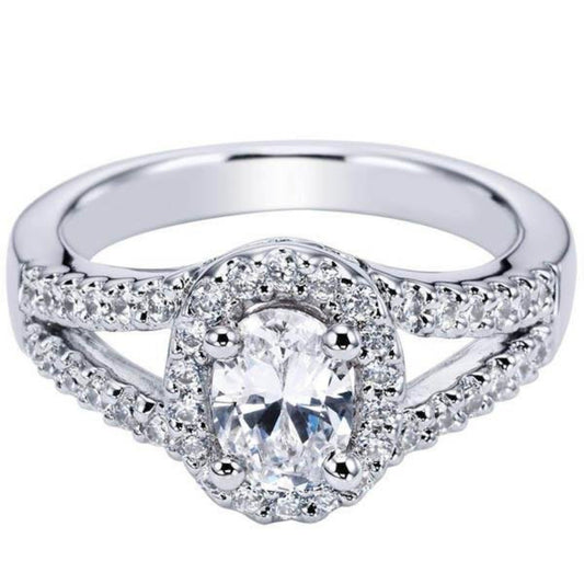 Gabriel  & Co. "Vita" Oval Cut Diamond Halo Engagement Ring