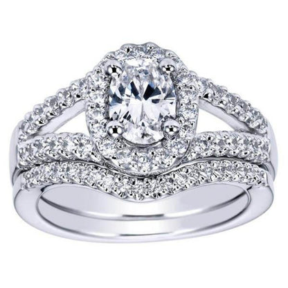 Gabriel  & Co. "Vita" Oval Cut Diamond Halo Engagement Ring