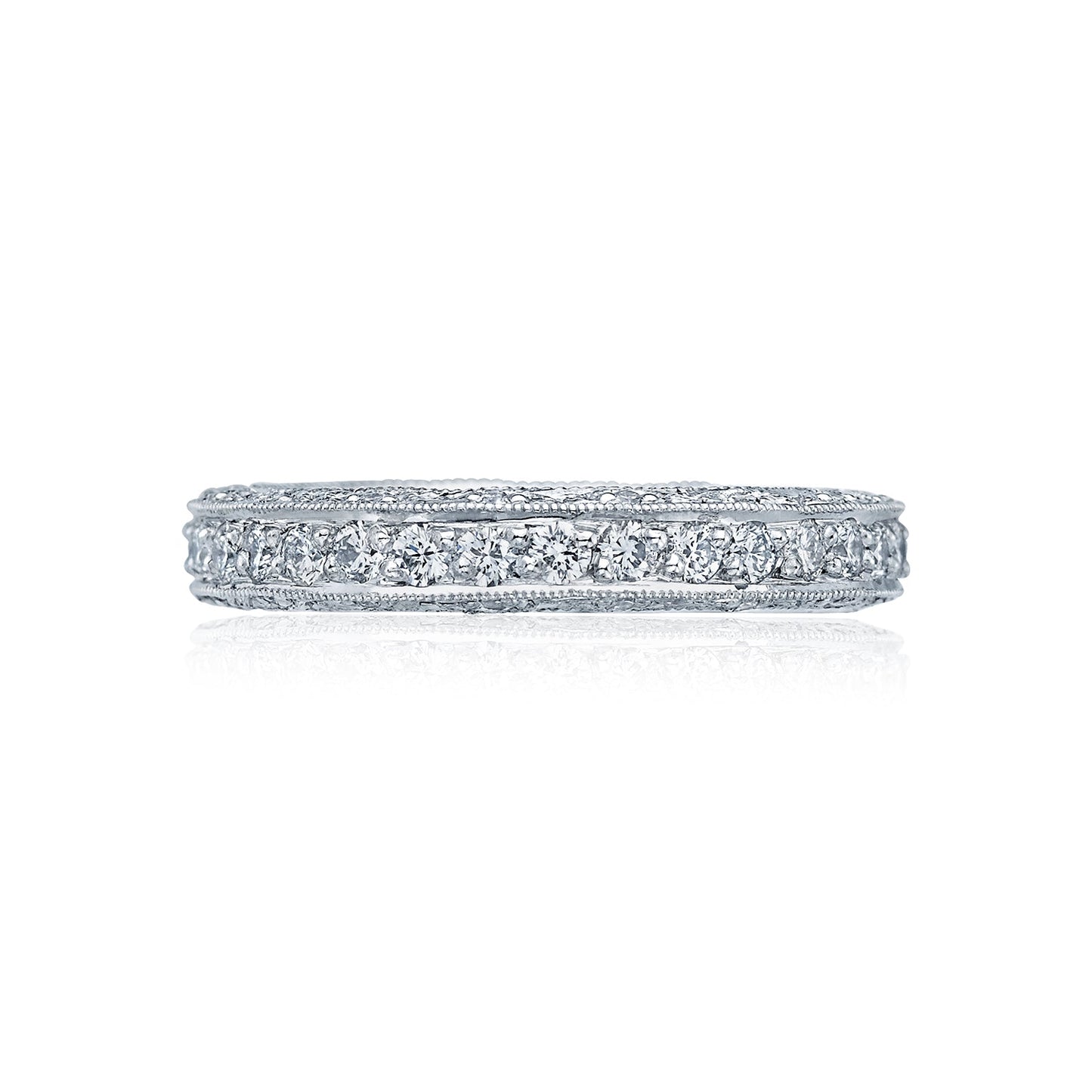 Tacori 18k White Gold Sculpted Crescent Diamond Wedding Band (1 CTW)