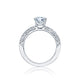 Tacori Platinum Classic Crescent Round Diamond Engagement Ring Setting (0.4 CTW)