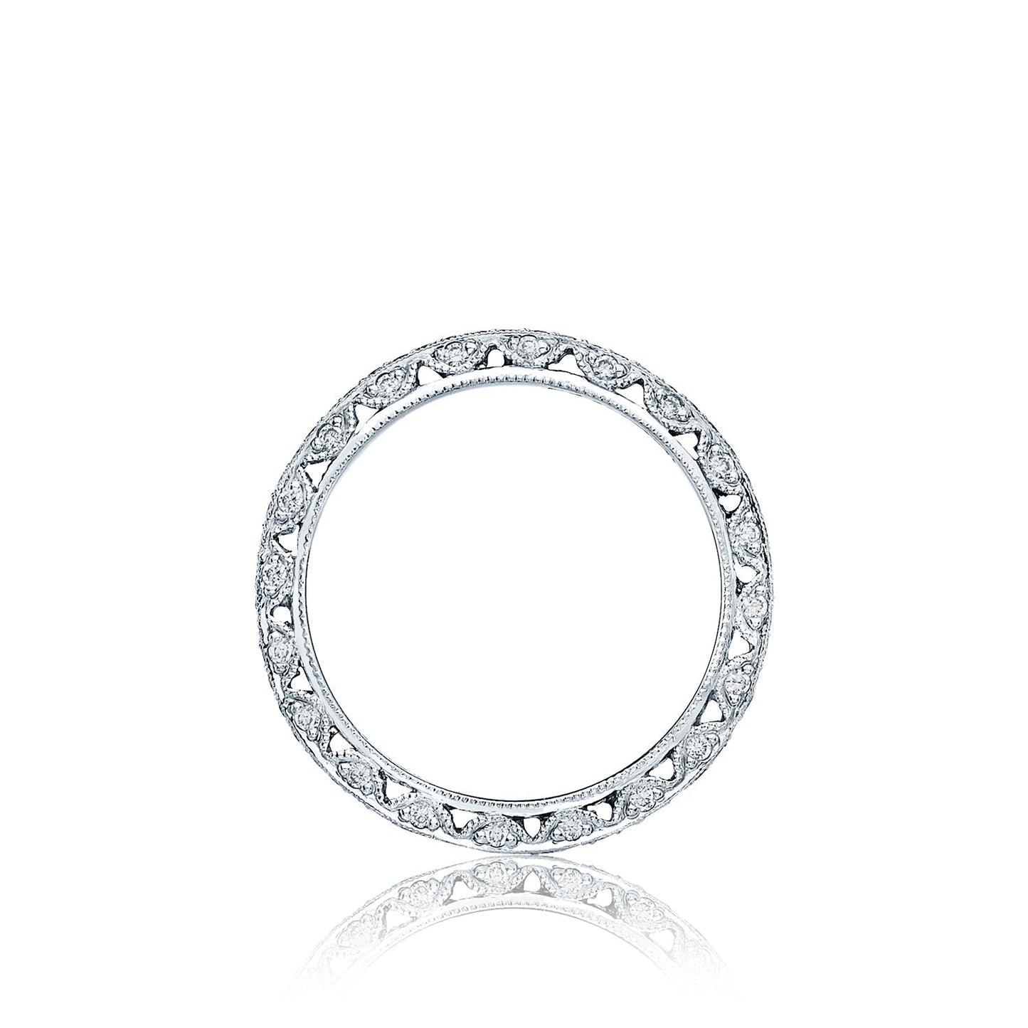 Tacori 18k White Gold Sculpted Crescent Diamond Wedding Band (0.55 CTW)