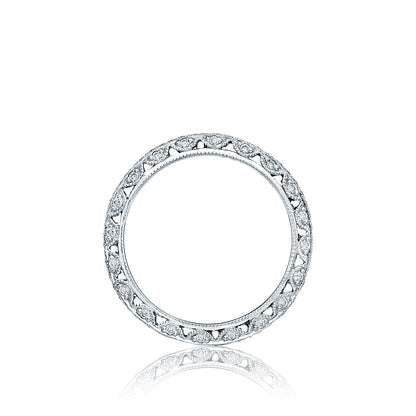 Tacori 18k White Gold Sculpted Crescent Diamond Wedding Band (0.55 CTW)